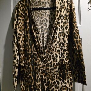 Leopard Print Open Cardigan